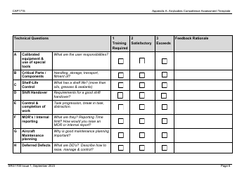 Form CAP1715 (SRG1700) Appendix A Anybody&#039;s Competency Assessment Template: Staff Competency Assessment - United Kingdom, Page 6
