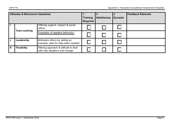 Form CAP1715 (SRG1700) Appendix A Anybody&#039;s Competency Assessment Template: Staff Competency Assessment - United Kingdom, Page 9