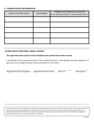 Fisher Vendor Licence Application - Seafood Inspection Program - British Columbia, Canada, Page 2