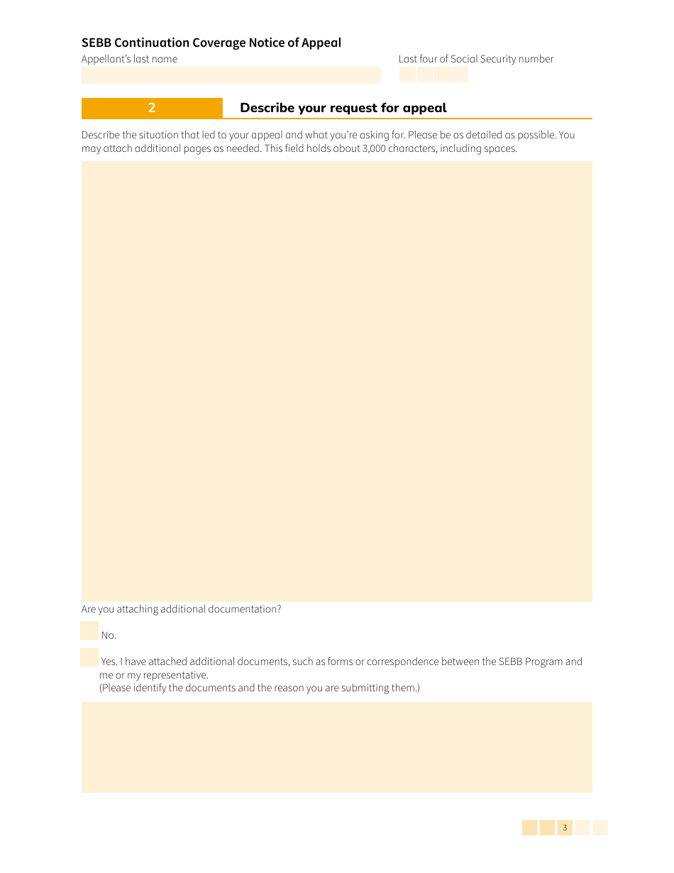 Form HCA20-0167 Sebb Continuation Coverage Notice of Appeal - Washington, Page 3