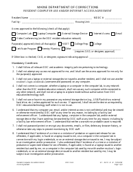 Document preview: Attachment B Resident Computer Use and/or Internet Access Agreement - Maine