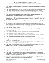 Attachment B Resident Computer Use and/or Internet Access Agreement - Maine, Page 2