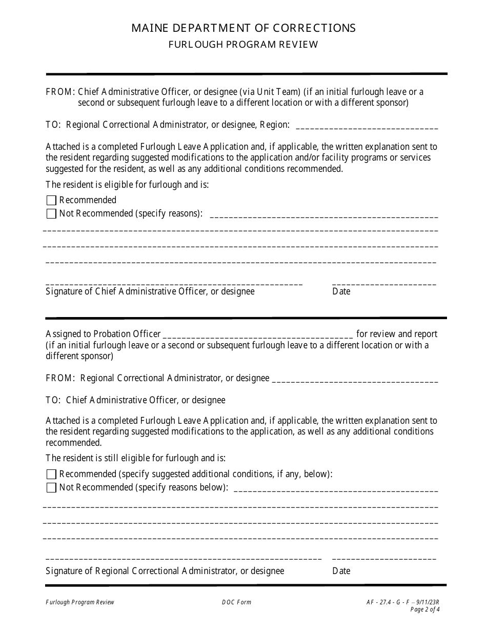 Attachment F Furlough Program Review - Maine, Page 2