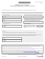 Document preview: Forme IMM5501 Formulaire De Declaration De Programme Pilote D'immigration Au Canada Atlantique - Canada (French)