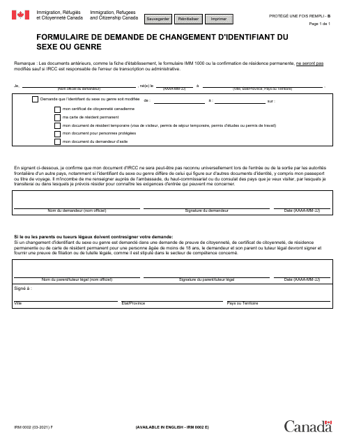 Forme IRM0002  Printable Pdf