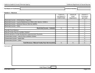 Form AUD9500 Audited Enrollment, Attendance and Fiscal Report for Child Care and Development Programs - California, Page 2