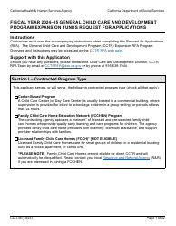 Document preview: Form CCD34 General Child Care and Development Program Expansion Funds Request for Applications - California, 2025