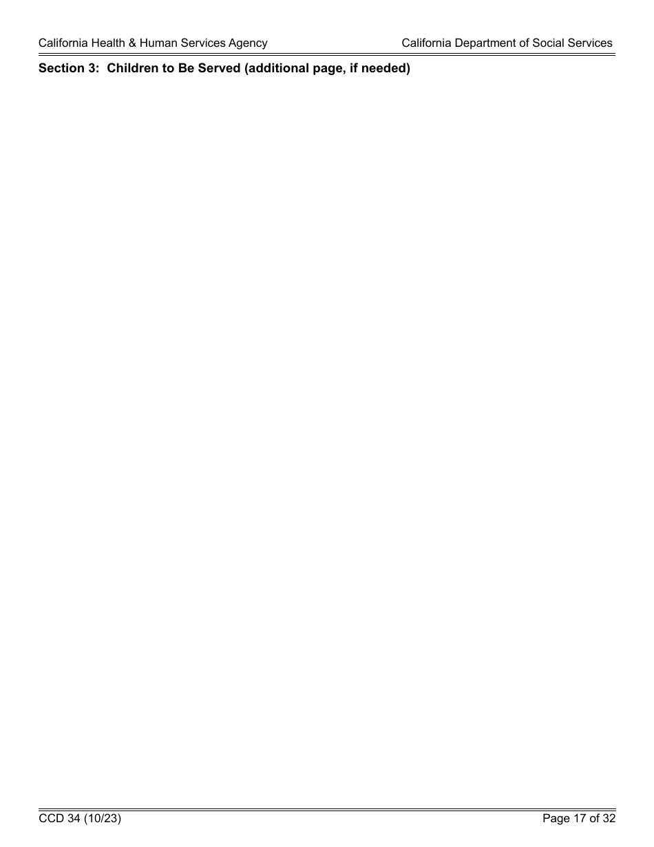 Form CCD34 General Child Care and Development Program Expansion Funds Request for Applications - California, Page 17