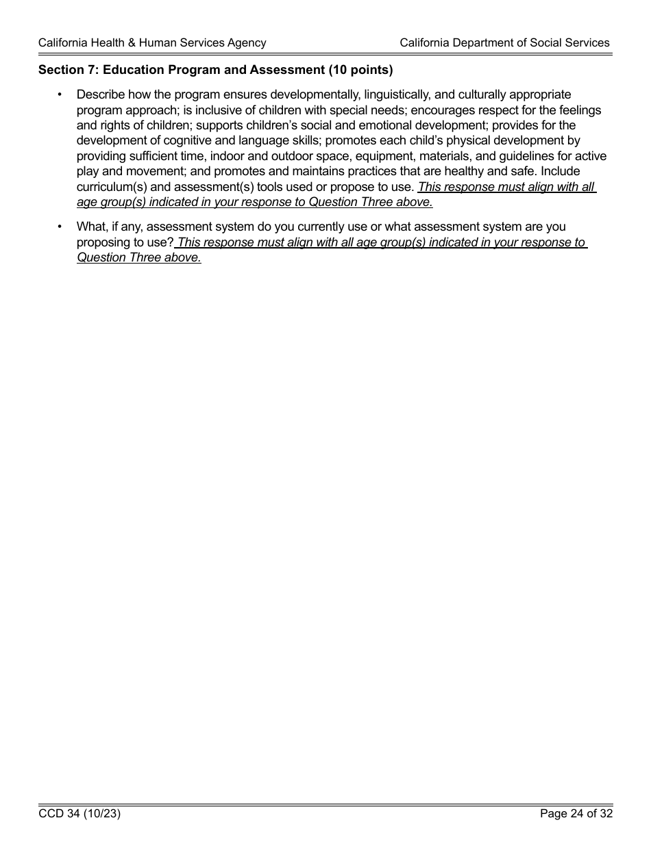 Form CCD34 General Child Care and Development Program Expansion Funds Request for Applications - California, Page 24