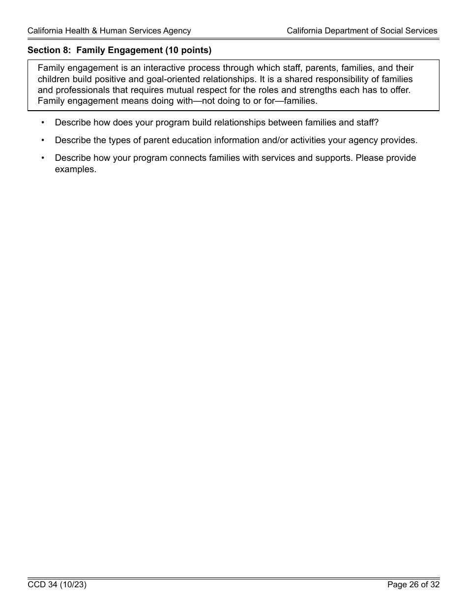 Form CCD34 General Child Care and Development Program Expansion Funds Request for Applications - California, Page 26