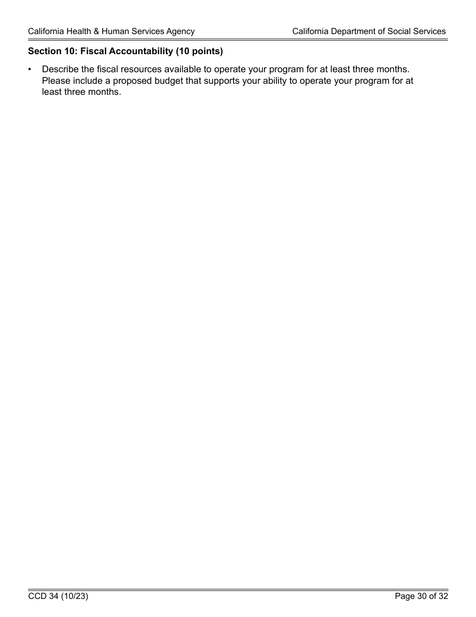 Form CCD34 General Child Care and Development Program Expansion Funds Request for Applications - California, Page 30