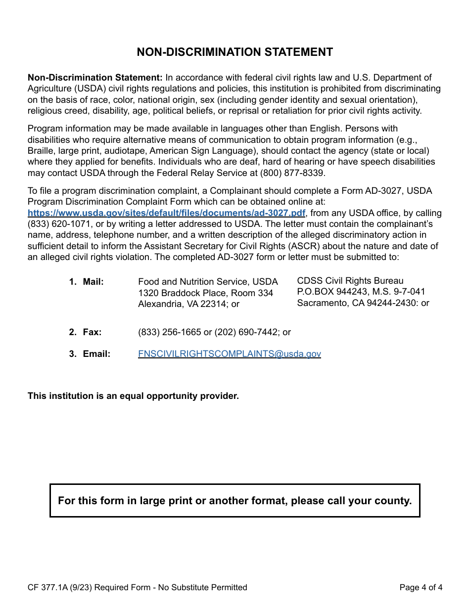 Form CF377.1A Notice of Denial or Pending Status - California, Page 4