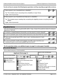 Form CF485 CalFresh Elderly Simplified Application - California, Page 2