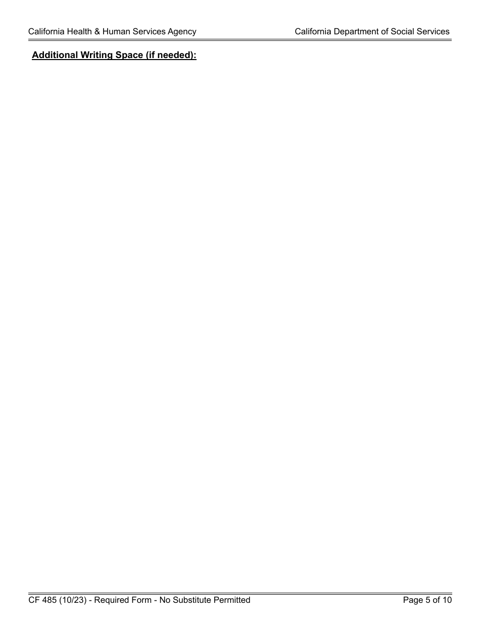 Form CF485 CalFresh Elderly Simplified Application - California, Page 5