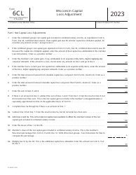 Form 6CL (IC-444) Wisconsin Capital Loss Adjustment - Wisconsin