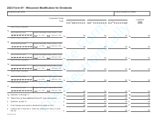 Document preview: Form 6Y (IC-425) Wisconsin Modification for Dividends - Sample - Wisconsin, 2023