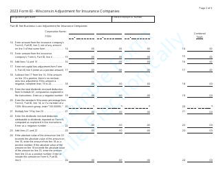 Form 6I (IC-402) Wisconsin Adjustment for Insurance Companies - Sample - Wisconsin, Page 2