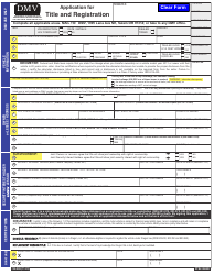 Document preview: Form 735-226 Application for Title and Registration - Oregon