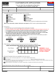 Document preview: Form 735-205 Custom Plate Application - Oregon