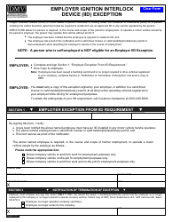 Document preview: Form 735-6874 Employer Ignition Interlock Device (Iid) Exception - Oregon
