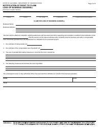 Form DOT RW07-30 Notification of Right to Claim Loss of Business Goodwill - California, Page 3
