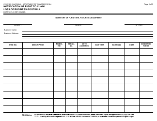 Form DOT RW07-30 Notification of Right to Claim Loss of Business Goodwill - California, Page 9