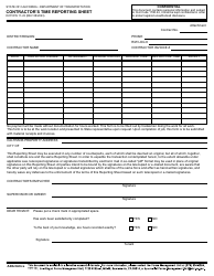 Document preview: Form DOT RW11-23 Contractor's Time Reporting Sheet - California
