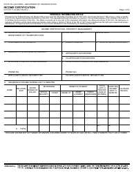 Form DOT RW11-24 Income Certification - California