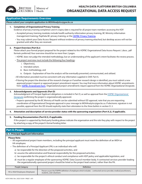 Form HLTH5456  Printable Pdf