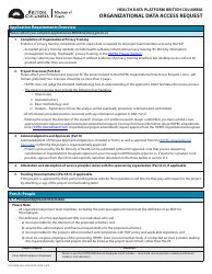 Form HLTH5456 Organizational Data Access Request - British Columbia, Canada