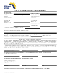 Document preview: DMS Form AE09 Certificate of Substantial Completion - Florida