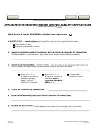 Document preview: Form L047 Application to Register Foreign Limited Liability Company Name - Arizona