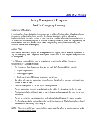 Pre-fire Emergency Planning - Safety Management Program - Minnesota