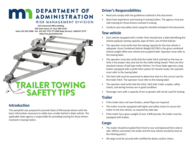 Trailer Towing Safety Tips - Minnesota