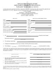 Document preview: Form WCB-320 Application for Evaluation Employment Rehabilitation Services Pursuant to 39-a M.r.s.a. 217(1) - Maine