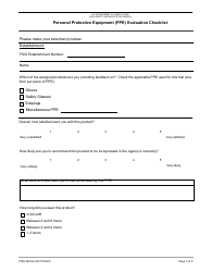 Document preview: FSIS Form 2400-6 Personal Protective Equipment (Ppe) Evaluation Checklist