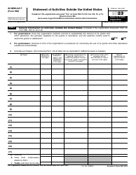 IRS Form 990 Schedule F Statement of Activities Outside the United States