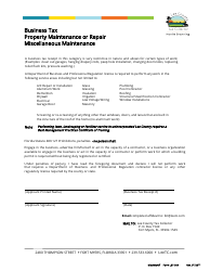 Document preview: Form LBT-049 Business Tax Property Maintenance or Repair - Miscellaneous Maintenance - Lee County, Florida