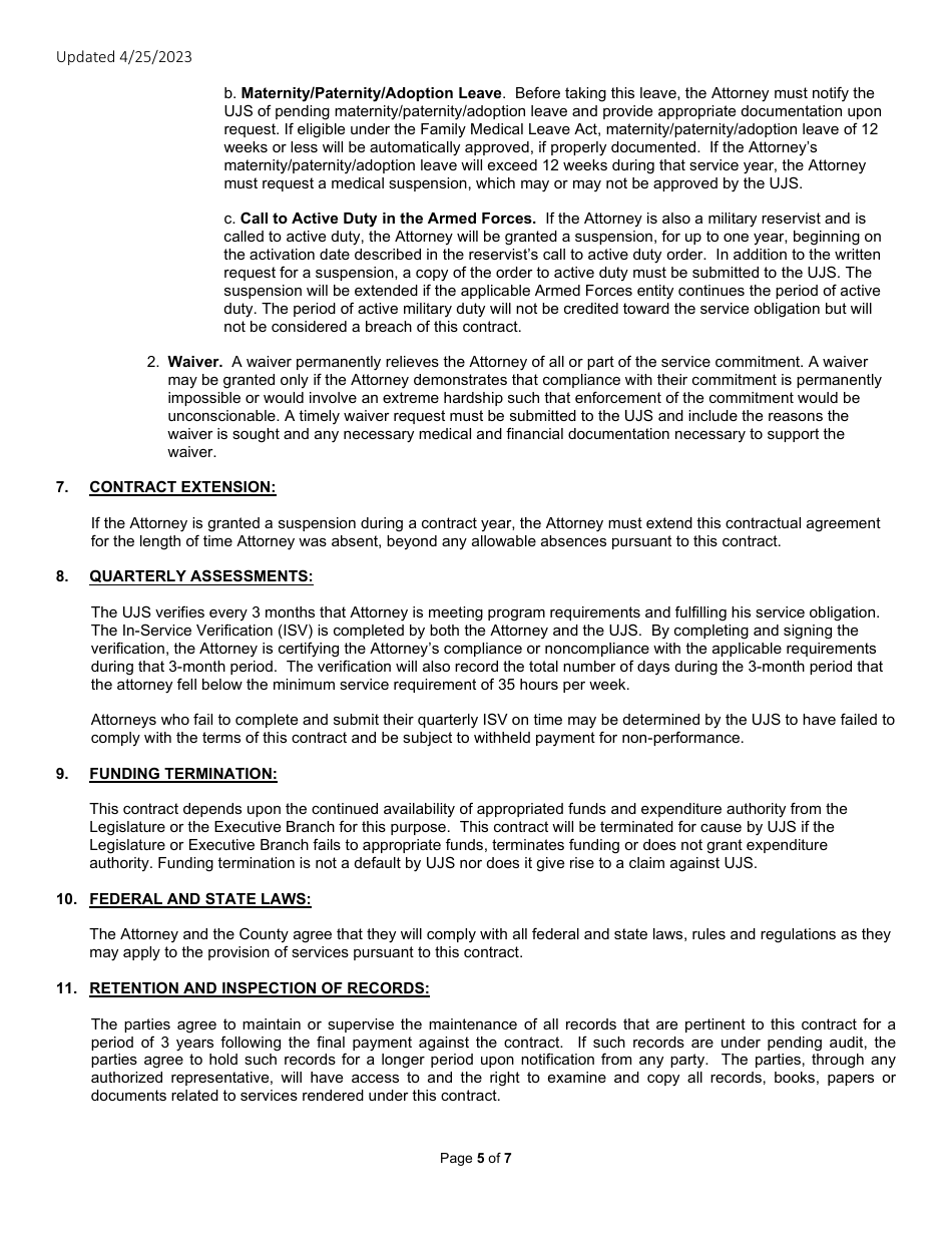 Rural Attorney Recruitment Contract - South Dakota, Page 5