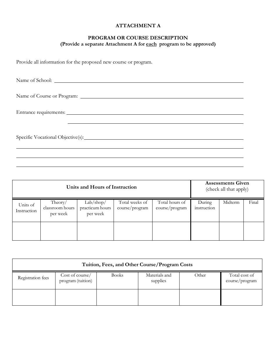 Application for Approval to Add a New Field, Program, or Course in a Private Business and Trade School Under 14 Del.c. Ch. 85 - Delaware, Page 3