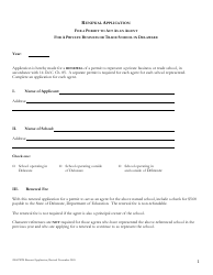 Renewal Application for a Permit to Act as an Agent for a Private Business or Trade School in Delaware - Delaware
