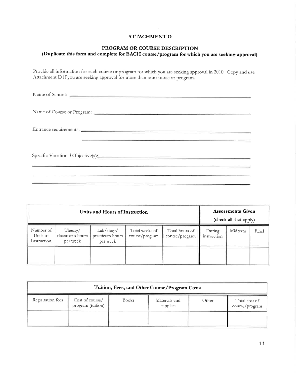 Delaware Certificate of Approval to Operate a Private Business and Trade School Under 14 Delc. Chapter 85 - Delaware, Page 11