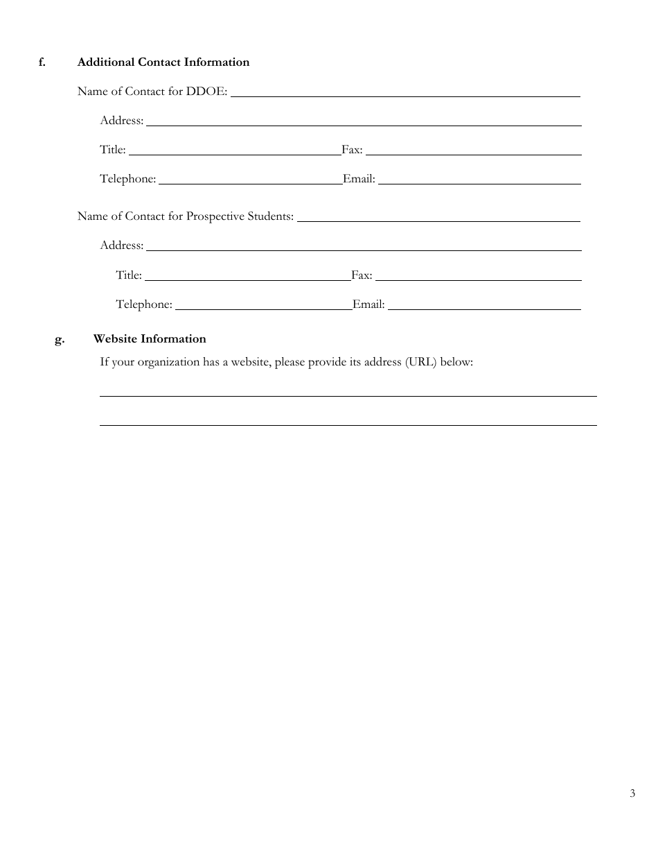 Delaware Certificate of Approval to Operate a Private Business and Trade School Under 14 Delc. Chapter 85 - Delaware, Page 3