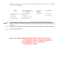 Delaware Certificate of Approval to Operate a Private Business or Trade School - 2nd Quarter Renewal Application - Delaware, Page 9
