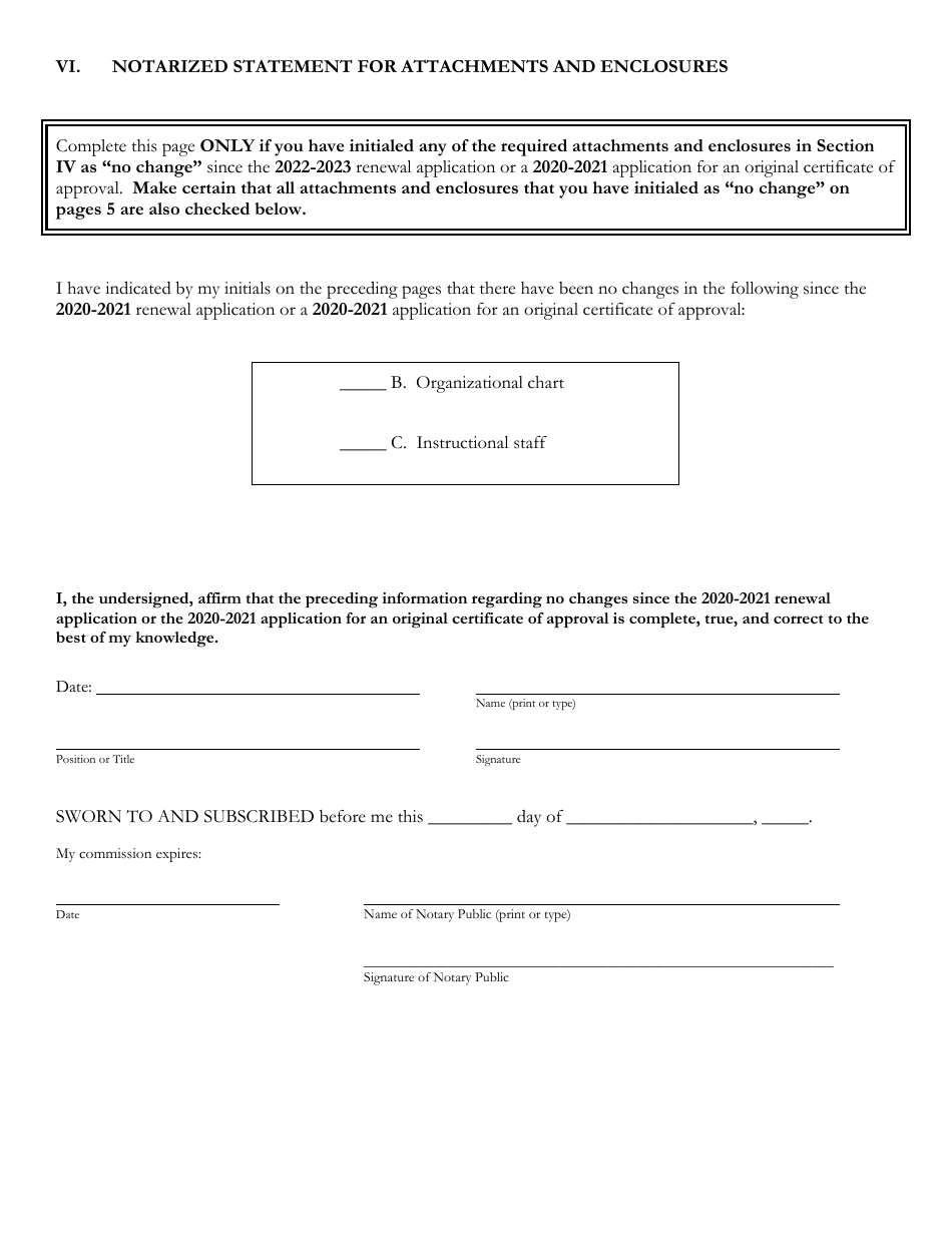 Delaware Certificate of Approval to Operate a Private Business or Trade School - 3rd Quarter Renewal Application - Delaware, Page 10