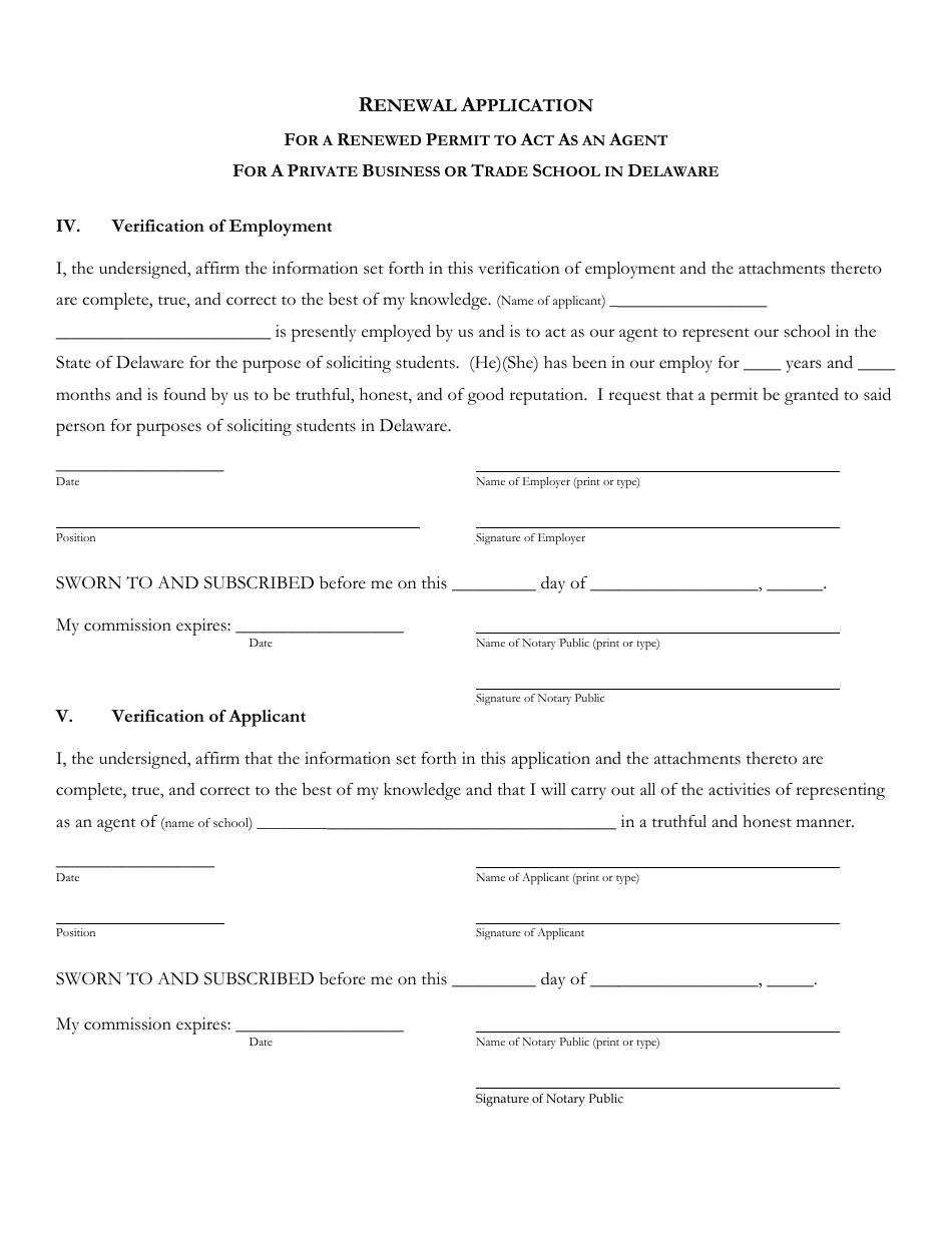 Delaware Certificate of Approval to Operate a Private Business or Trade School - 3rd Quarter Renewal Application - Delaware, Page 16