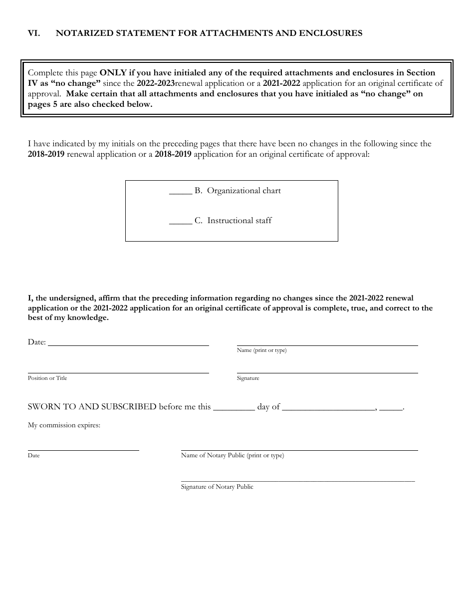 Delaware Certificate of Approval to Operate a Private Business or Trade School - 1st Quarter Renewal Application - Delaware, Page 10