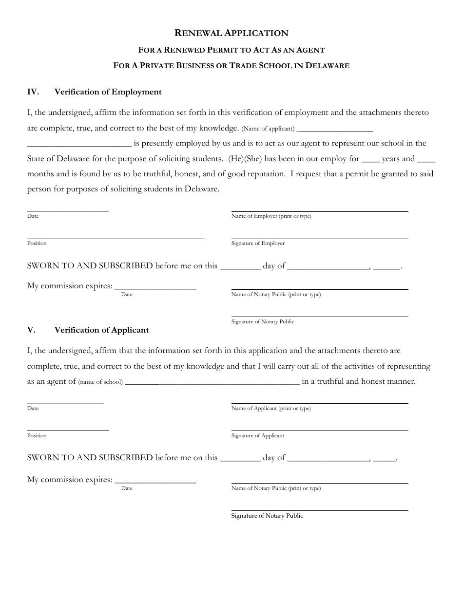 Delaware Certificate of Approval to Operate a Private Business or Trade School - 1st Quarter Renewal Application - Delaware, Page 15