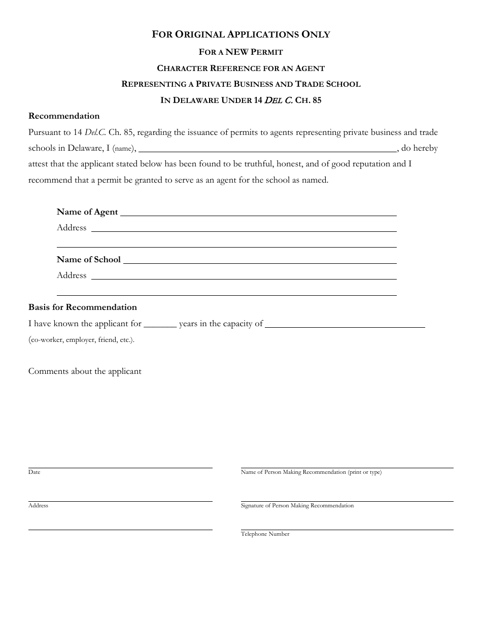 Delaware Certificate of Approval to Operate a Private Business or Trade School - 1st Quarter Renewal Application - Delaware, Page 18