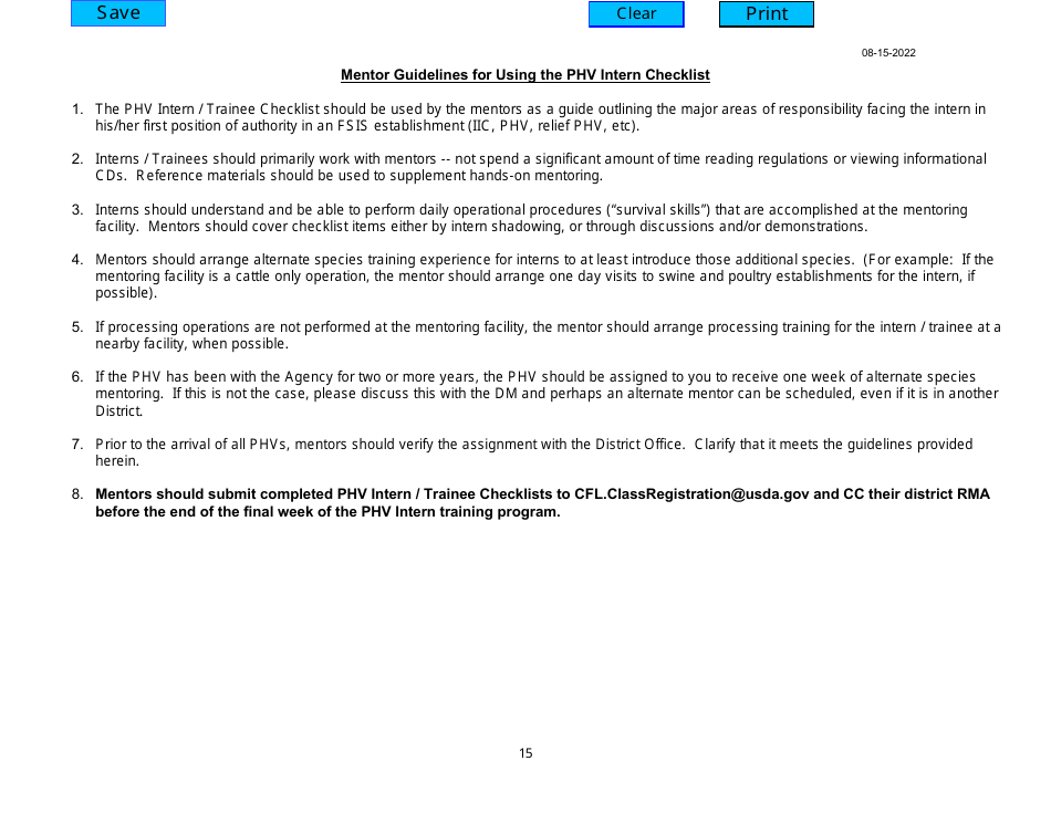 Phv Intern / Trainee Guide for Veterinary Mentors of Procedures to Demonstrate and Evaluate, Page 16